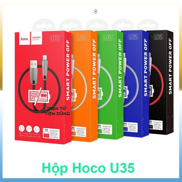 Dây cáp sạc nhanh iphone - ipad U35 tự ngắt khi sạc đầy chính hãng HOCO