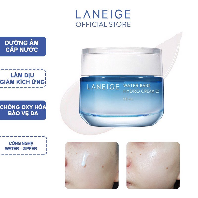 KEM DƯỠNG ẨM Laneige Water Bank Hydro Cream EX 20ml + 50ml CHUẨN HÀN