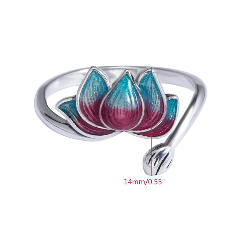 Nhẫn Đeo Tay Kim Loại Tạo Hình Hoa Sen Vintage Cho Nữ