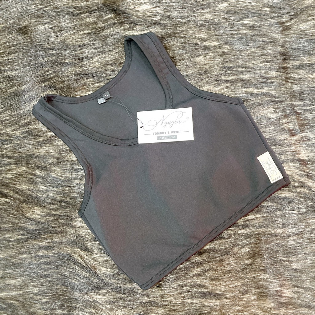 Áo Nịt Ngực Tròng Cổ Tomboy Gen Thun Viền Nhỏ Không Gài Thể Thao Tập Gym Nữ Ba Lỗ Thun Trơn Cotton Bigsize Nguyễn Nguyên