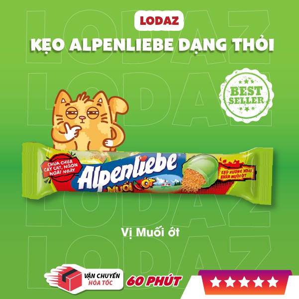 Kẹo Alpenliebe hương xoài nhân muối ớt thỏi 26g