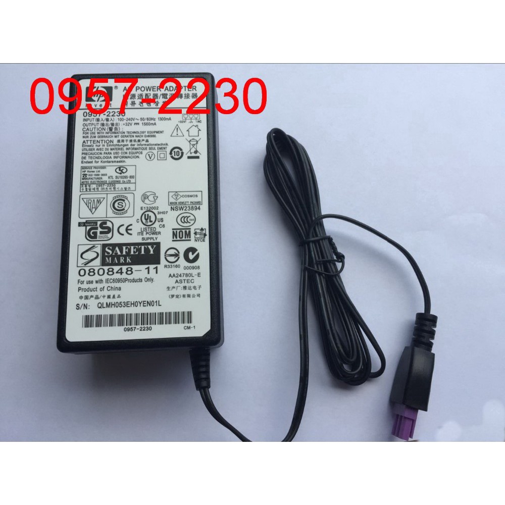 1PCS Original High Quality 32V 1560MA Bộ đổi nguồn máy in AC 100V-240V Adapter Power Supply Charger For HP Printer 0957-2230 0957-2259 0957-2271