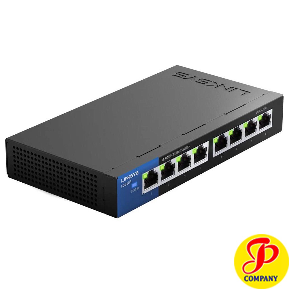 Bộ Chia Mạng Switch 8 Cổng Linksys LGS108 Tốc Độ 10/100/1000Mbps - Hàng Chính Hãng