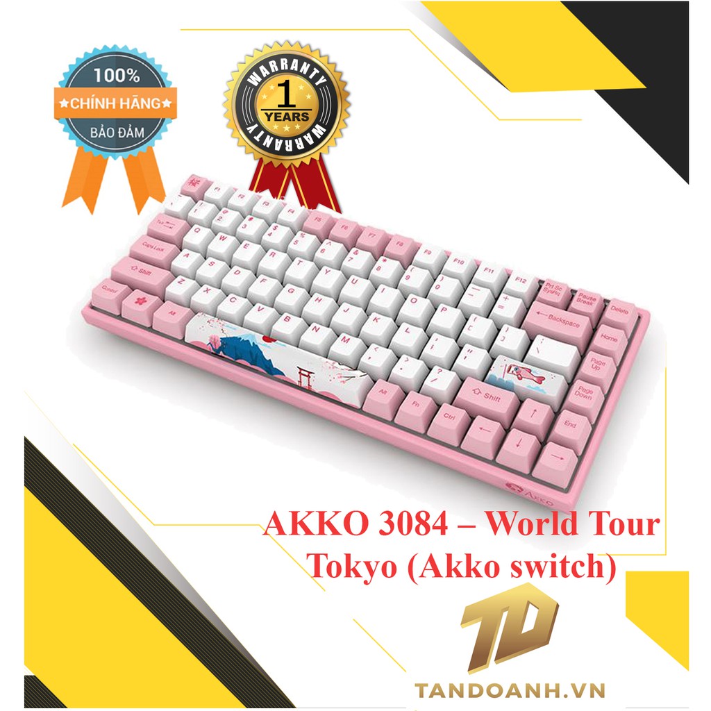 Bàn phím cơ AKKO 3084 – World Tour Tokyo  (Akko switch) - Phiên bản đặc biệt có tặng kèm Extra Keycap