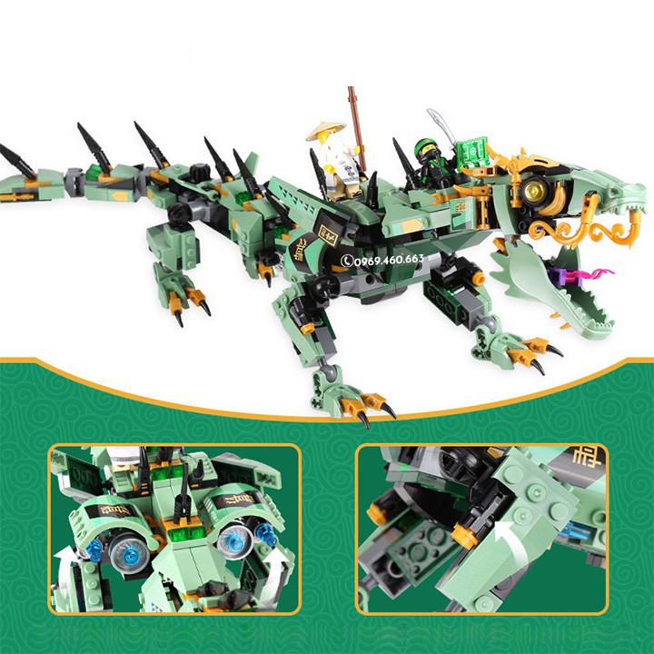 Đồ Chơi Lắp Ráp NOT Lego 70612 ZM4012  Lắp ghép Ninjago Rồng Máy Xanh Khổng Lồ -  Ninja Mech Dragon