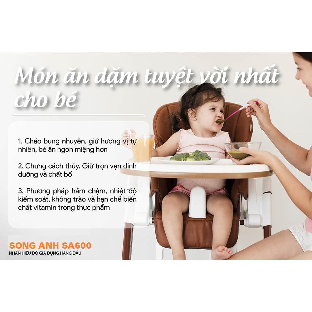 Nồi Hầm Cháo Chậm, Nồi Chưng Yến Nồi Hấp Cách Thủy 2 Tầng  1.5L Song Anh Cao Cấp | WebRaoVat - webraovat.net.vn