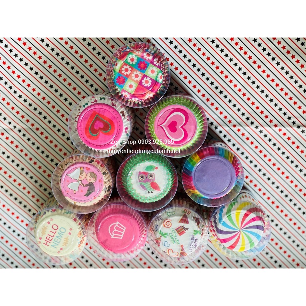 Cup giấy, Chén giấy mềm chuyên dùng lót khay lớn làm cupcake, Mufin - hộp 100 cái