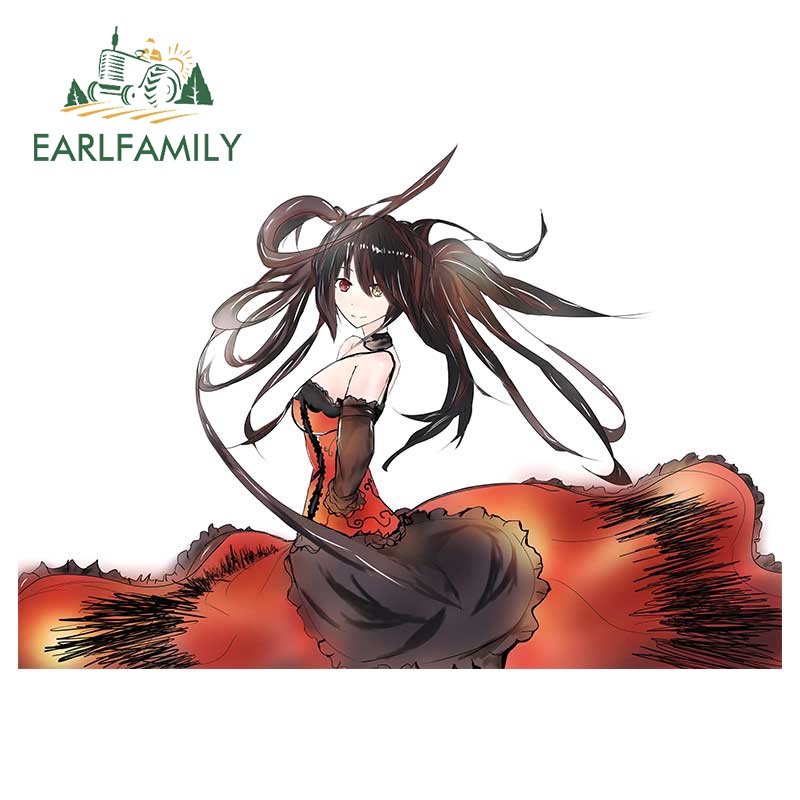 Sticker Vinyl Dán Trang Trí Xe Hơi / Ván Lướt Sóng Tokisaki Kurumi 13cm x 8.9cm Chống Thấm Nước