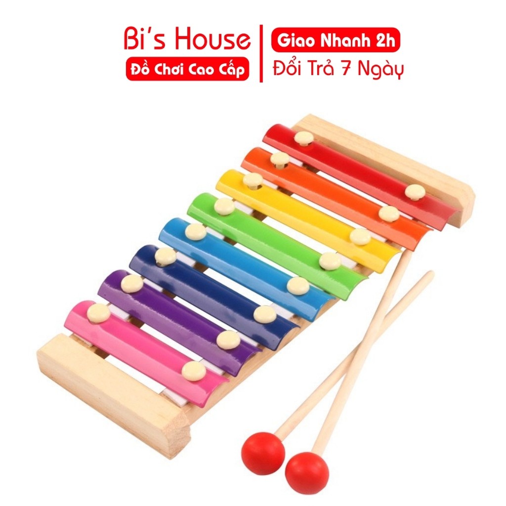 Đàn Xylophone 8 Thanh giúp bé học màu sắc, kích thích thính giác phát triển - đồ chơi Bi House