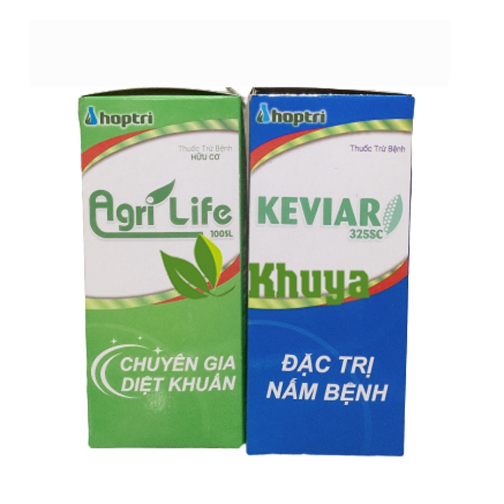 Cặp Thuốc trừ bệnh Hợp Trí Agri Life và Keviar 200ml trừ Vi Khuẩn - Vàng Lá