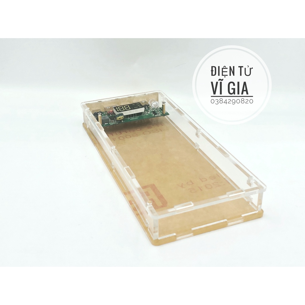 Box sạc dự phòng mica trong suốt Pin 18650