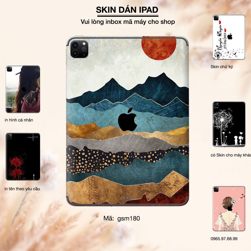 Skin dán iPad in hình hoàng hôn hổ phách -180 (inbox mã máy cho Shop)