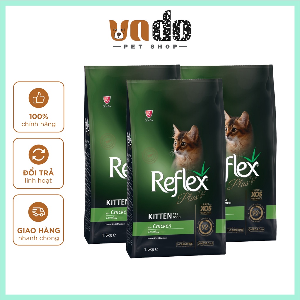 Thức Ăn Hạt Cho Mèo Con Reflex Plus Kitten Gói 1.5kg Vị Gà - Reflex Plus Kitten Food Chicken