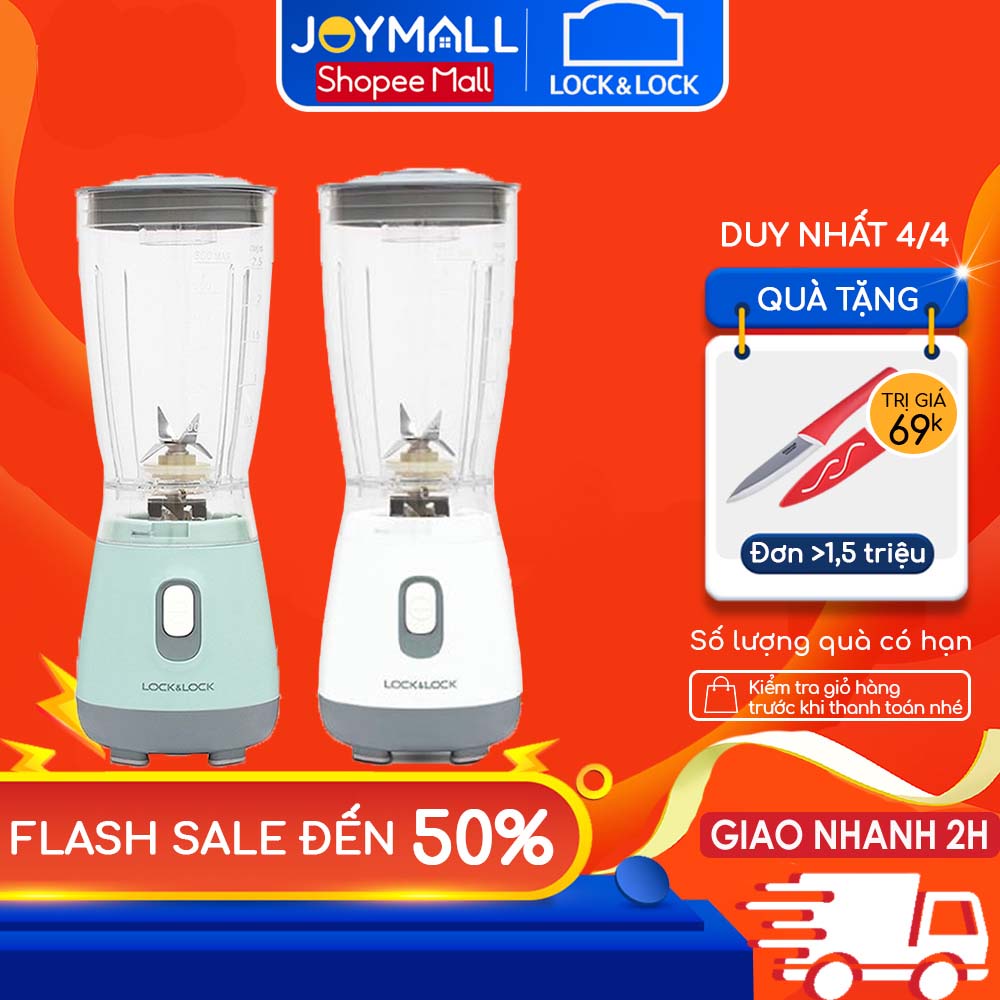 Máy xay sinh tố Lock&amp;Lock 600ml Personal Blender EJM436 - Hàng chính hãng, thao tác 1 chạm, lưỡi xay bén - JoyMall