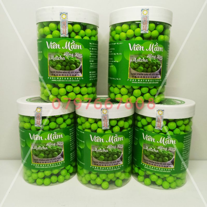 500gr Viên Mầm Đậu Nành Hồng Sâm Matcha Nở Ngực, Tăng Vòng 1, Đẹp Da, Tăng Sinh Lý Nữ có Chứng Nhận An Toàn Thực Phẩm