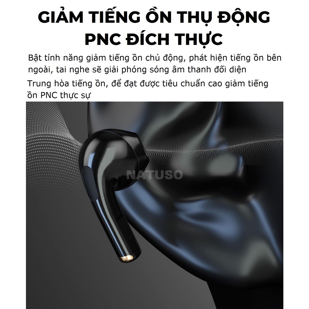 Tai nghe bluetooth không dây Natuso Air12 nút cảm ứng âm thanh HIFI có mic đàm thoại