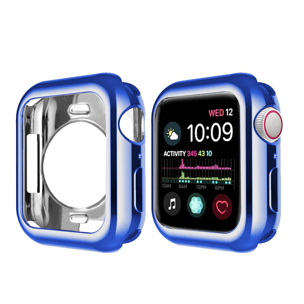 Vỏ Apple Watch 38mm 42mm 40mm 44mm iwatch Series SE 6 5 4 3 2 1 Khung bảo vệ mạ phản quang Vỏ bảo vệ TPU mềm