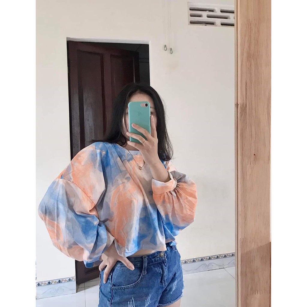 ÁO CROPTOP LOANG MÀU FORM UNISEX OVERSIZE HOT