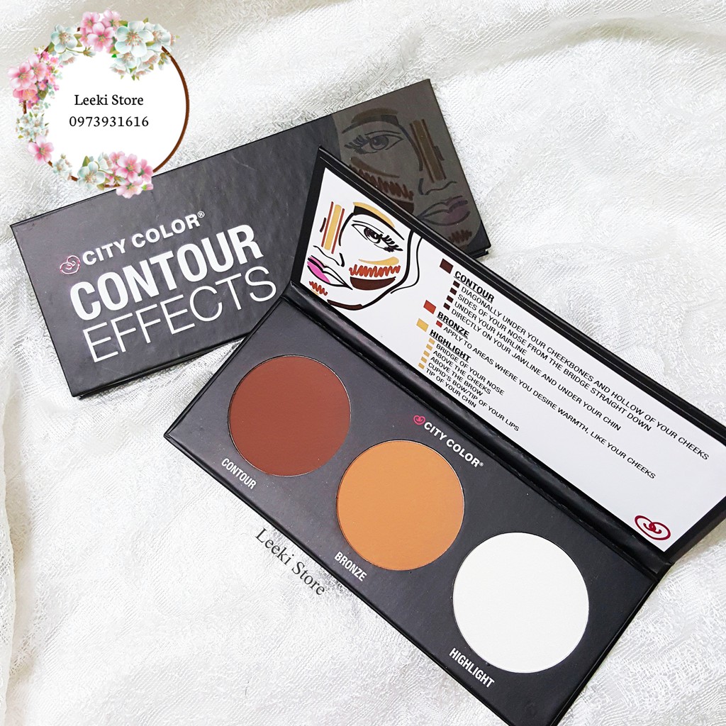 Phấn tạo khối 3 ô City Color Contour Effects Palette