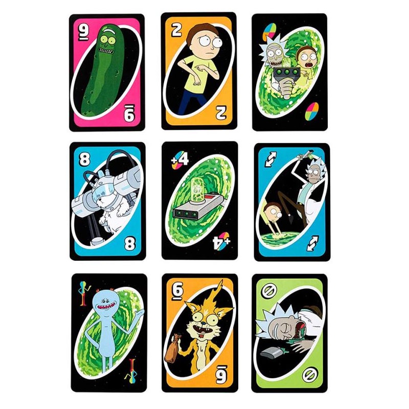 Rick and Morty UNO Bộ Thẻ Bài Trò Chơi Rick and Morty Độc Đáo Thú Vị
