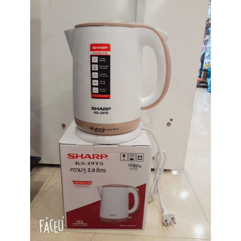 ẤM SIÊU TỐC SHARP KS_19TS(Hàng nhập khẩu MADE IN: THÁI LAN. BH: 12 Tháng)