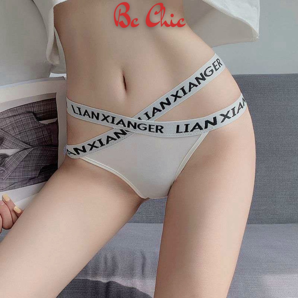 Quần Lót Nữ Cotton Sexy Lọt Khe dây hông đan chéo phối viền chữ sexy quyến rũ mã Q1838 BC_CHIC LINGERIE