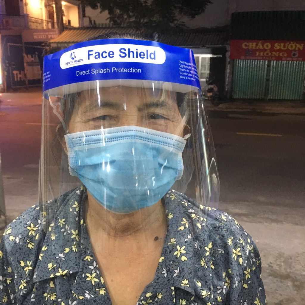 Tấm chắn giọt bắn Face shield mica trong suốt