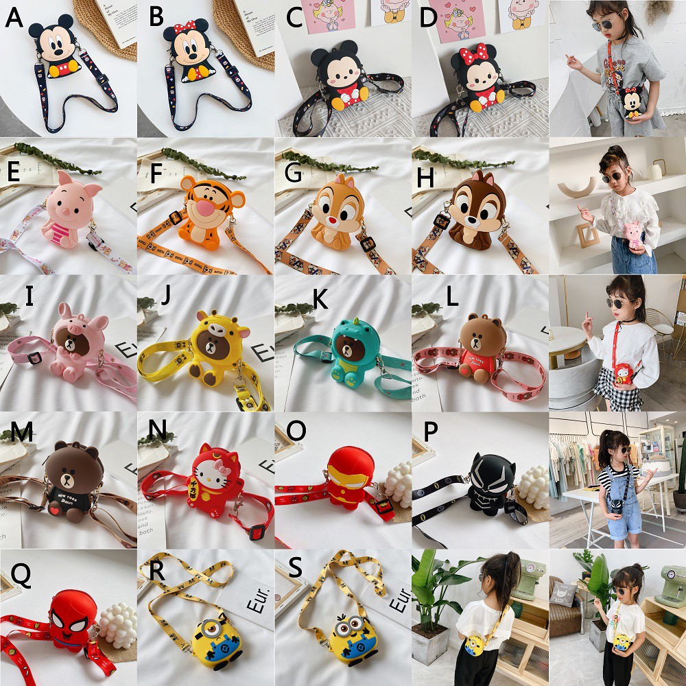 Túi Đeo Chéo Họa Tiết Hoạt Hình Dễ Thương Cho Bé Gái