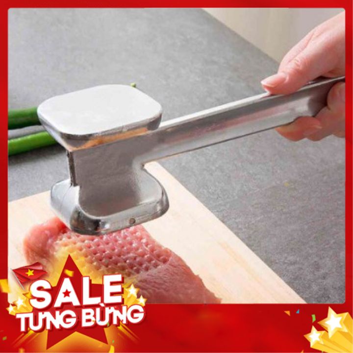 [ HÀNG ĐẸP - GIÁ RẺ ]  Búa Dần Thịt Đập Đá Màu Bạc - Búa đập thịt nhôm đúc đập đá, thịt, hành tỏi