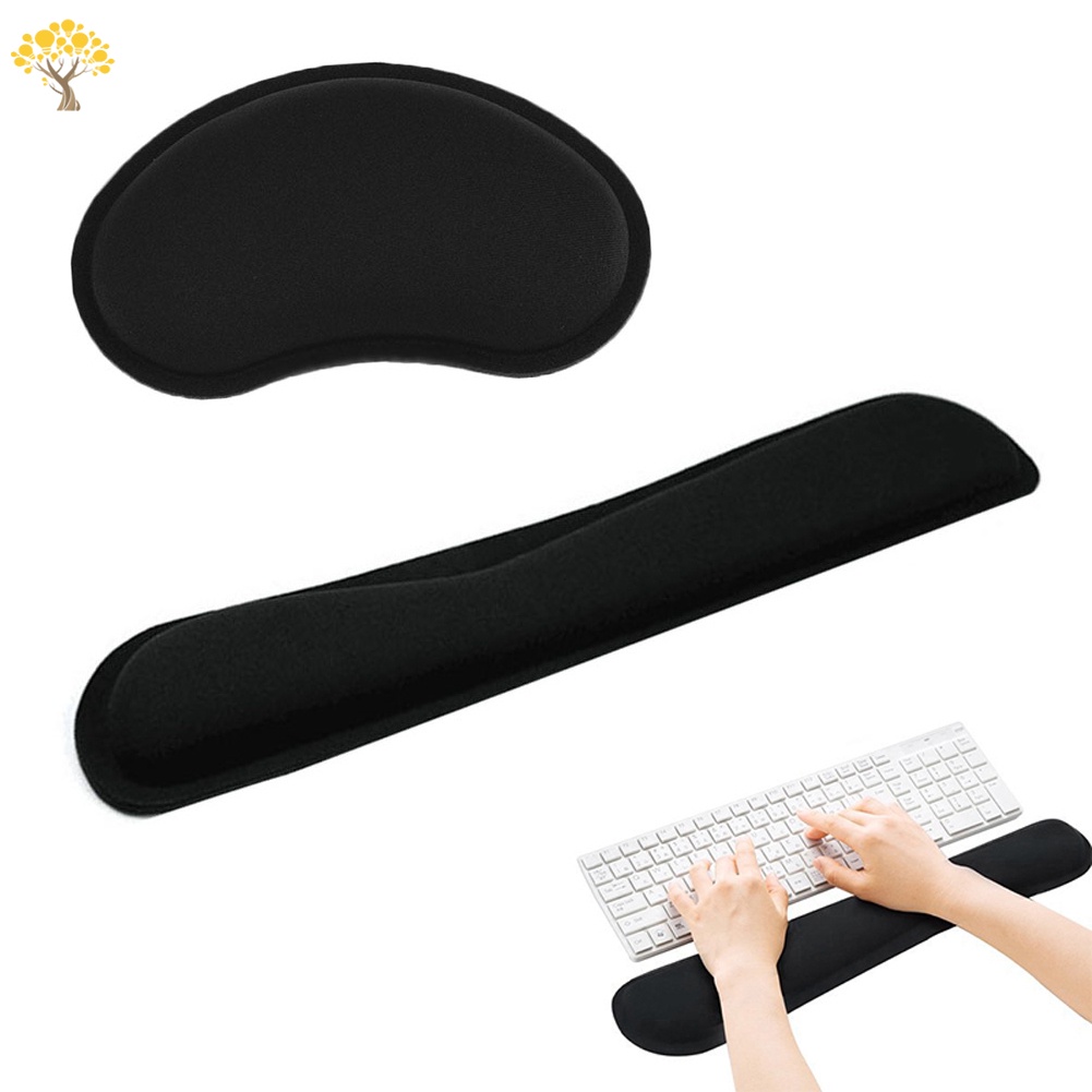 Tấm lót chuột có đệm kê/ Đệm kê cổ tay/ Set 2 món bền bỉ chống trượt chất lượng cao