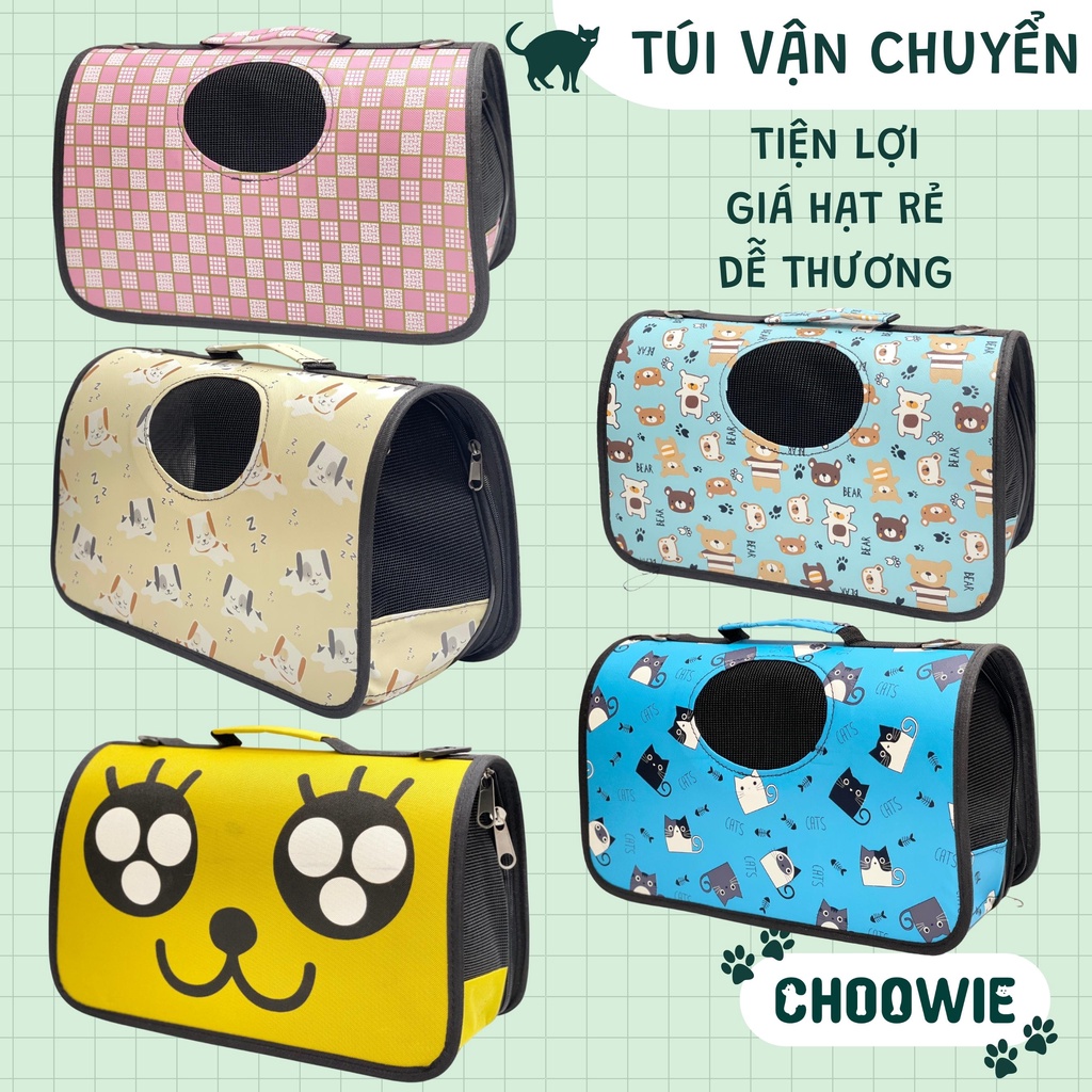[Vừa MÈO 8 kg] Túi vận chuyển thú cưng họa tiết xinh xắn | Phụ kiện cho chó mèo