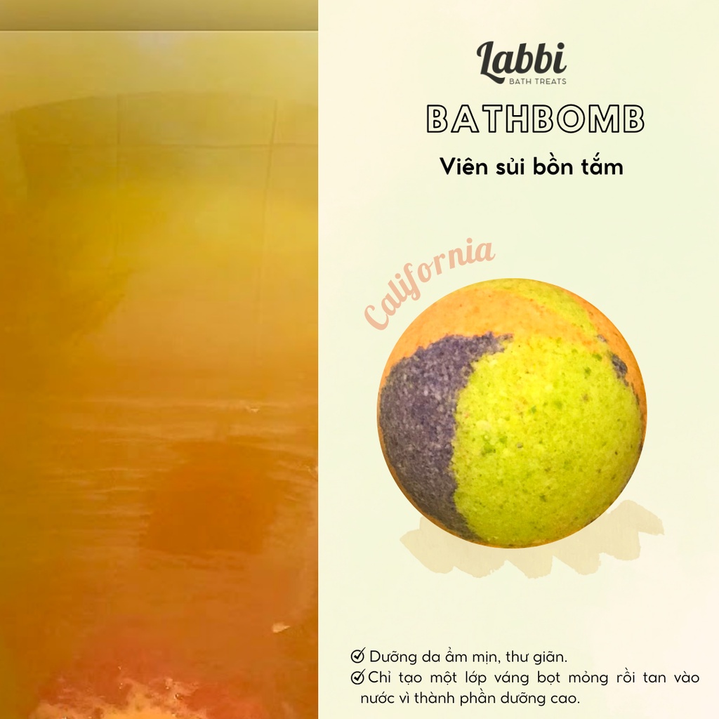 CALIFORNIA [Labbi] Bath bomb / Viên sủi bồn tắm / Bom tắm