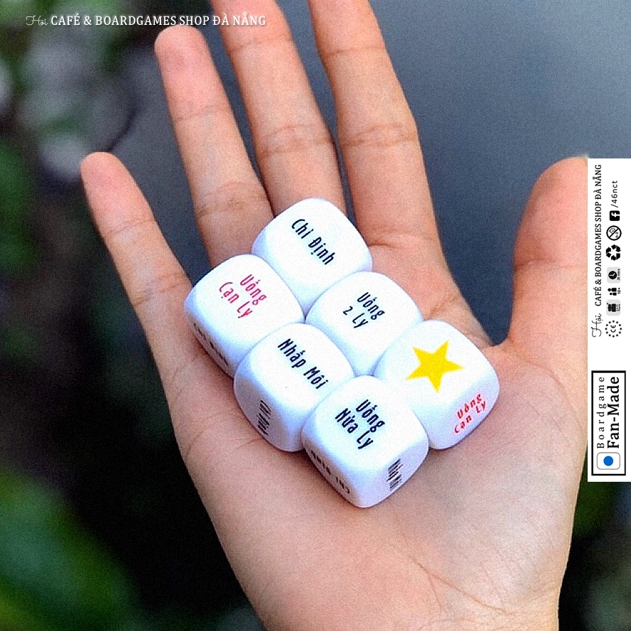 Xúc xắc 6 mặt uống bia rượu, viên xí ngầu ăn nhậu drinking game cực vui
