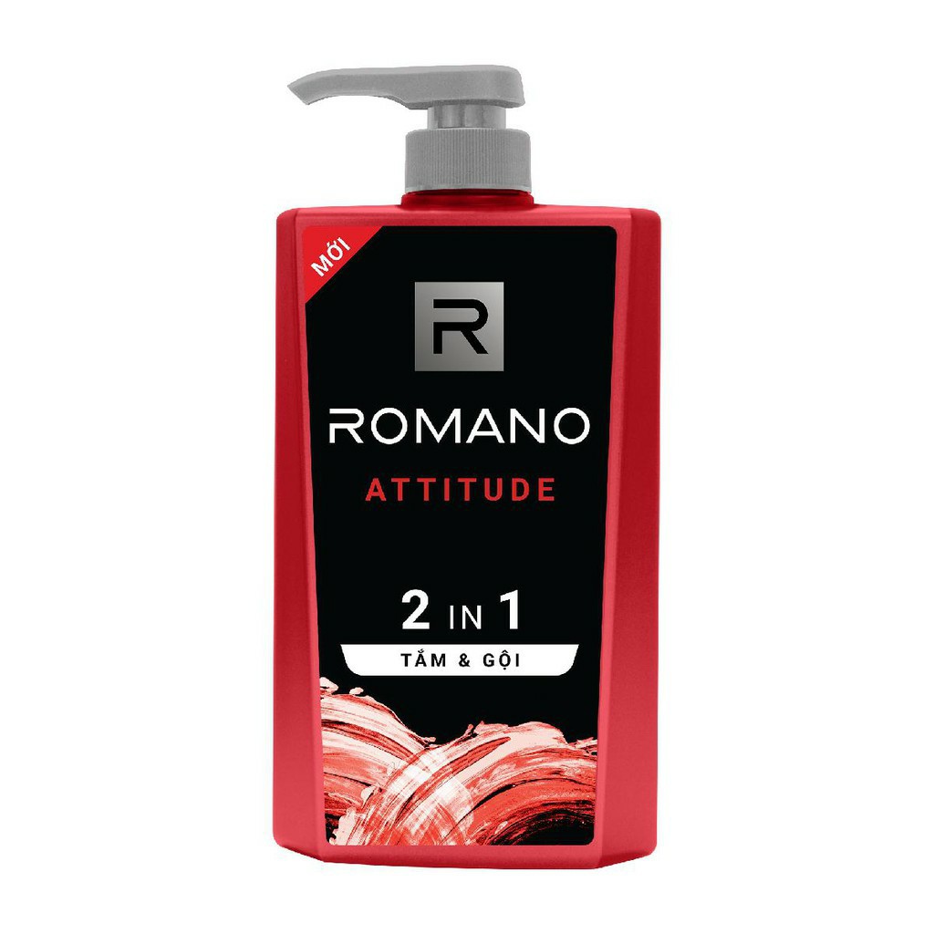 CHAI  TẮM GỘI  ROMANO 2 IN 1 CLASSIC, ATTITUDE, FORCE (650G)