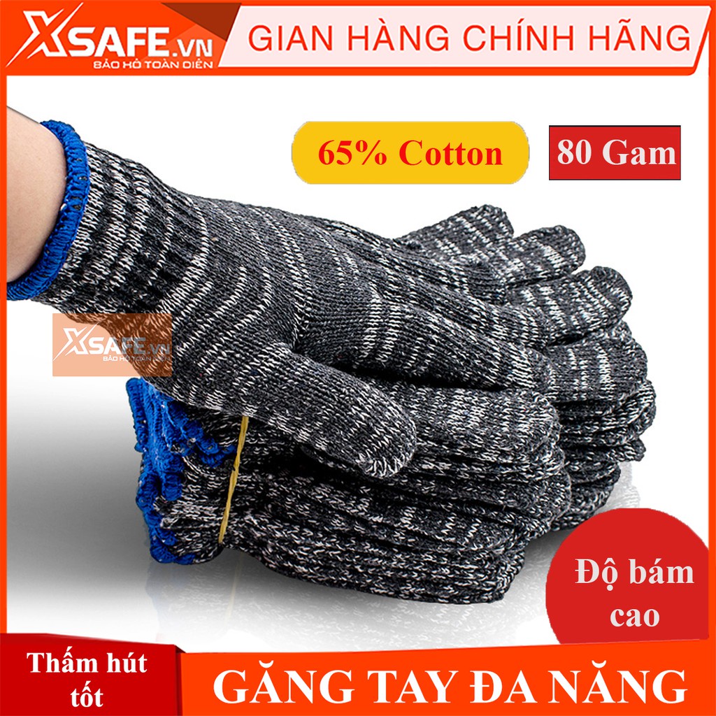 Găng tay bảo hộ sợi len 70g găng tay sợi len muối tiêu chống trơn trượt, thao tác linh hoạt, không hầm bí (loại dày)