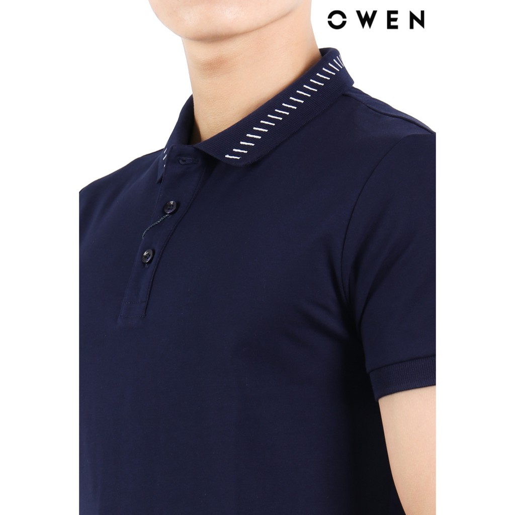 Áo polo ngắn tay Owen Bodyfit màu xanh đen - APV21880 | BigBuy360 - bigbuy360.vn