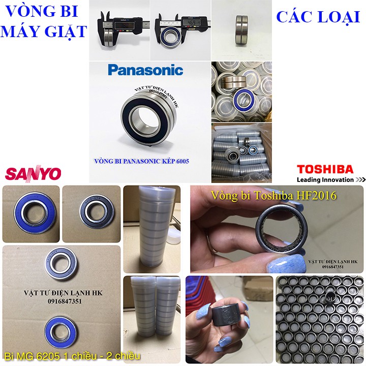 Vòng bi máy giặt TOSHIBA SANYO PANASONIC - pana kép 6005 6205 hai chiều một chiều đũa HF2016 bi MG