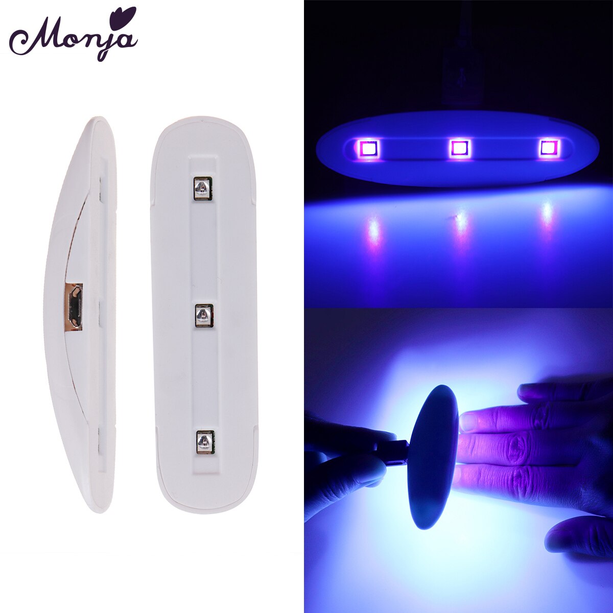 [Hàng mới về] Đèn Led Uv Mini 3w Dùng Để Sấy Khô Móng Nghệ Thuật MONJA