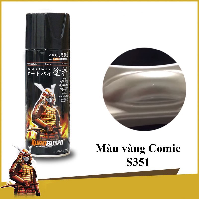 Chai Sơn Samurai S351 Màu Vàng Đồng - Sơn Chính Hãng