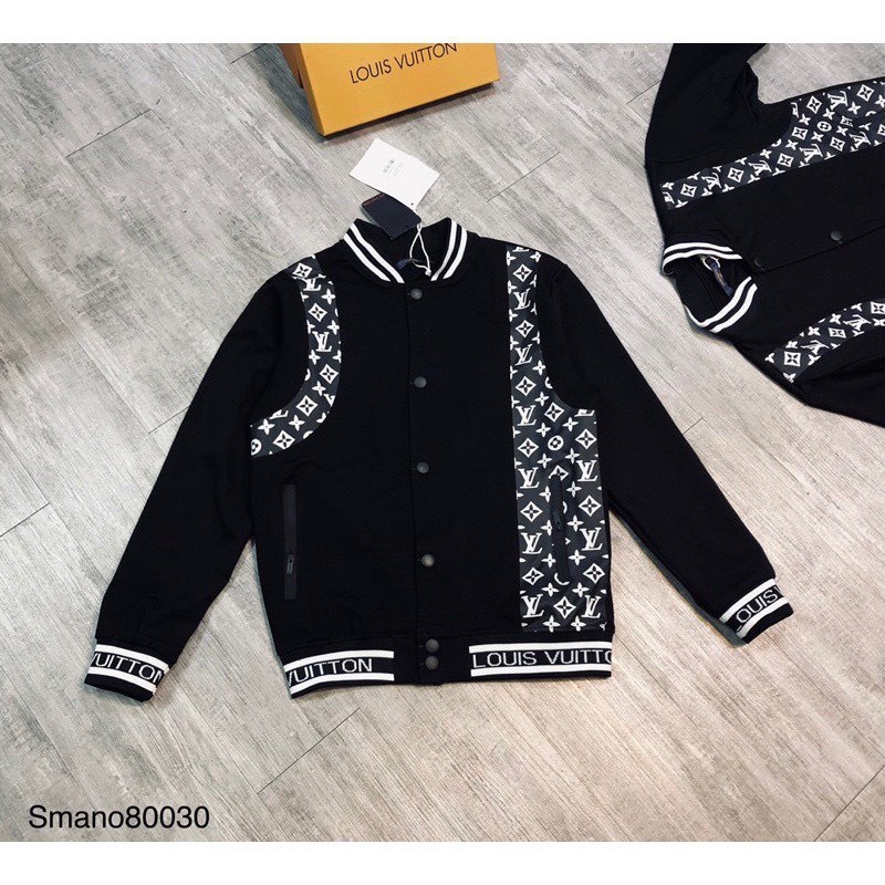 ÁO KHOÁC,ÁO BOMBER LV THÂN NỈ VAI DA NAM NỮ MẶC ĐỀU ĐẸP