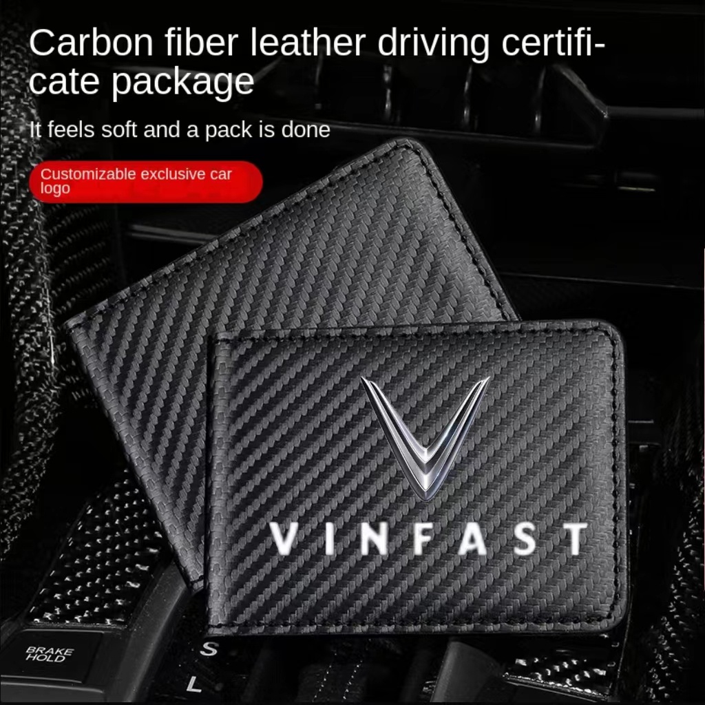 Vỏ Bọc Bằng Lái Xe Họa Tiết Sợi carbon Sang Trọng Cho VinFast VF8 VF9 VF e34 VF5 VF7 LUX2.0 LUX a2.0 VF33