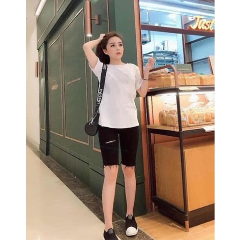 Quần jeans ngố rách co dãn 2021