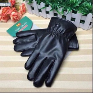 Găng Tay Da Nam Cảm Ứng Lót Nỉ Phong Cách Hàn Quốc