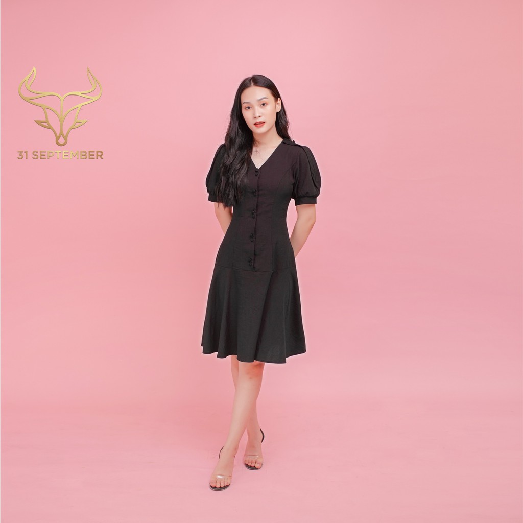 Váy đũi cổ chữ V dáng xòe phối cúc siêu xinh 31 SEPTEMBER S008 | BigBuy360 - bigbuy360.vn