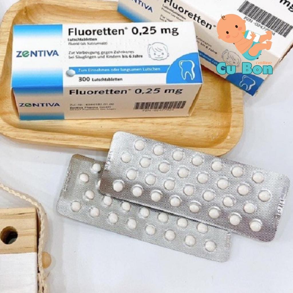 Viên ngậm chắc răng ngừa sâu răng cho bé Zentiva Fluoretten 0,25mg của Đức hộp 300 viên