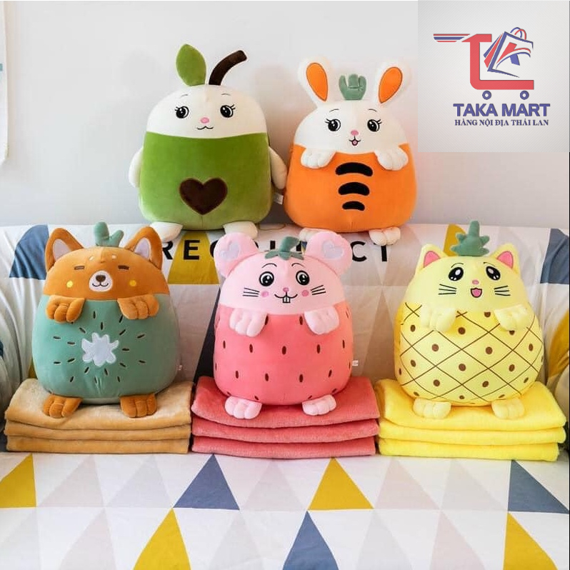 Gấu Bông Kèm Mền Gối 3 Trong 1