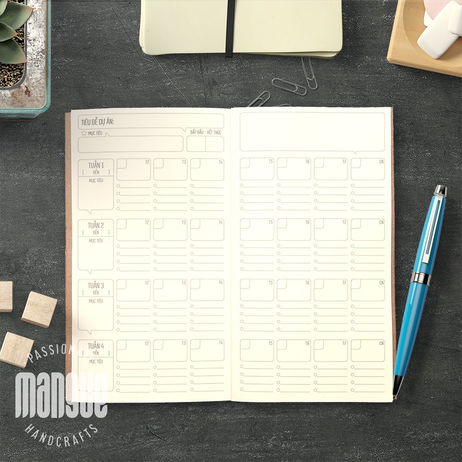 Sổ tay / vở planner ghi nhớ "theo dõi dự án"  todolist, checklist, nhật ký, journal, kế hoạch