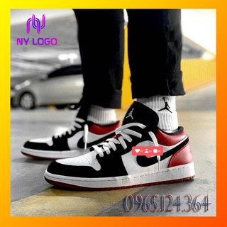 Giày sneaker đen đỏ, giày thể thao đen đỏ cổ thấp