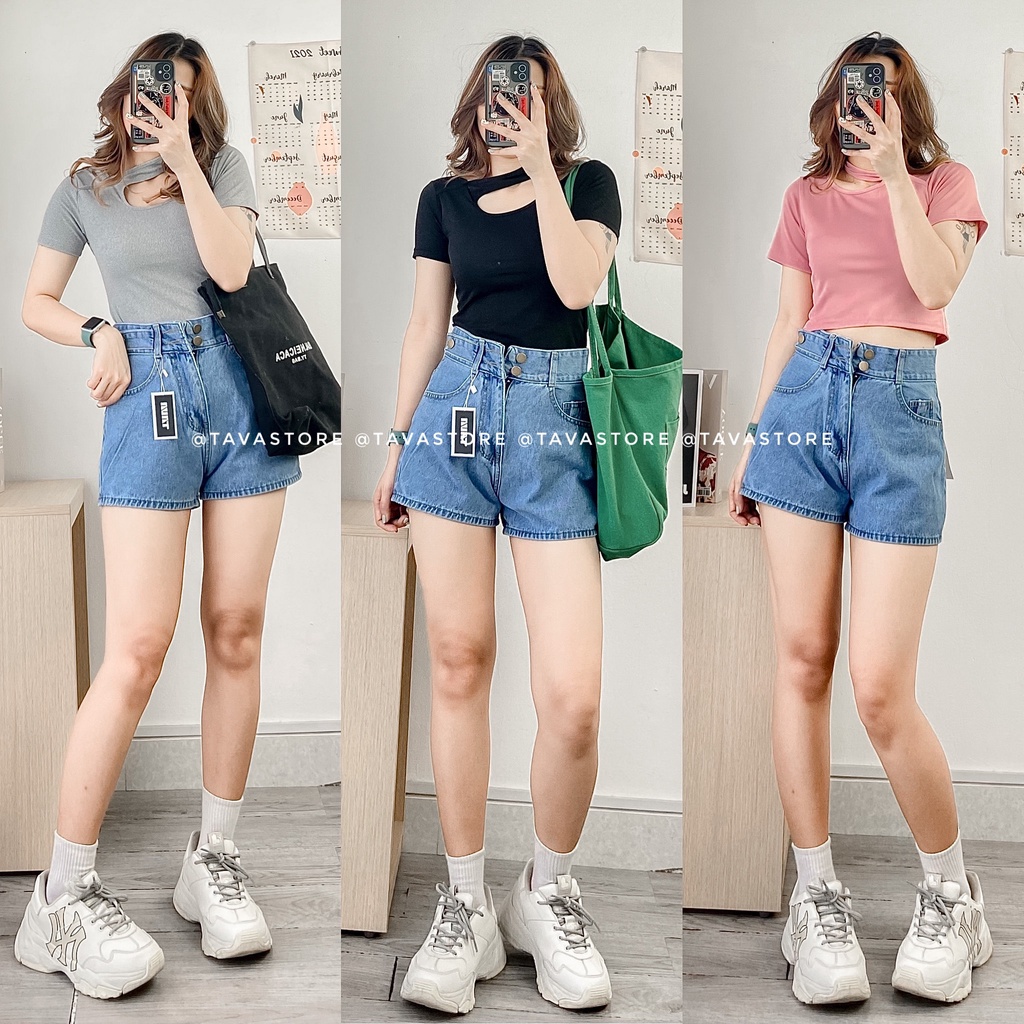 Áo croptop cổ chéo