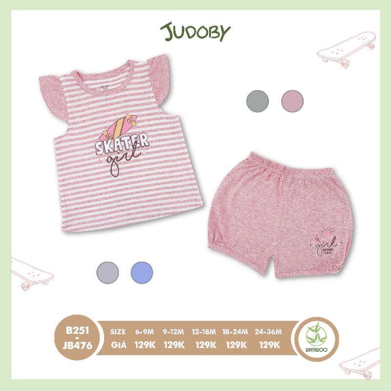 Bộ ba lỗ/ sát nách bé trai, bé gái Judoby  9-36M JB476